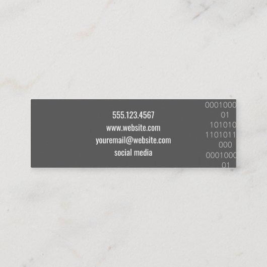 Carte De Visite Mini Technicien | Une clé à main (Dos)