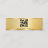 Carte De Visite Mini Tendance Élégant Moderne Code QR Or Professionnel (Dos)