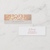 Carte De Visite Mini Tendance Gold Cercles Peach Linen Look (Devant / Derrière)