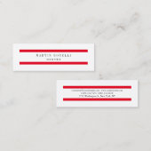 Carte De Visite Mini Tendance lignes rouges slim simples (Devant / Derrière)