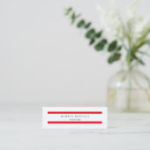 Carte De Visite Mini Tendance lignes rouges slim simples (Debout devant)