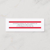 Carte De Visite Mini Tendance lignes rouges slim simples (Dos)