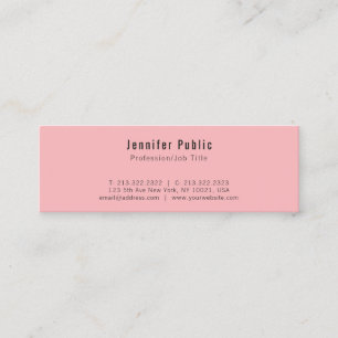 Carte De Visite Mini Tendance Moderne Élégant Pink pur