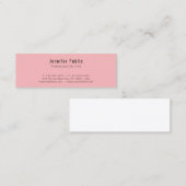 Carte De Visite Mini Tendance Moderne Élégant Pink pur (Devant / Derrière)