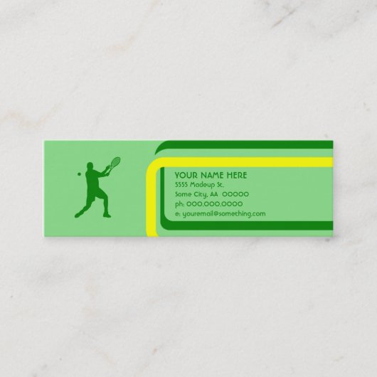 Carte De Visite Mini tennis : style rétro : (Devant)