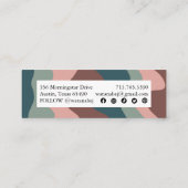 Carte De Visite Mini Terme artisanal rayures ondulées avec des icônes s (Dos)