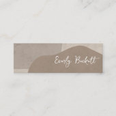 Carte De Visite Mini Terme Texturé Abstrait Taupe moderne (Devant)