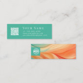 Carte De Visite Mini terre cuite Abstraite et aquarelle verte de jade (Devant / Derrière)