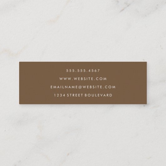 Carte De Visite Mini Texte Brown minimal (Dos)