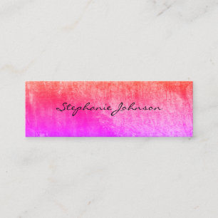 Carte De Visite Mini Texte Chic Coloré Grunge Cursif