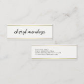 Carte De Visite Mini Texte Cursif De Découpe Or (Devant / Derrière)