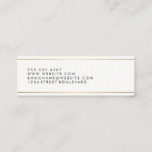 Carte De Visite Mini Texte Cursif De Découpe Or (Dos)