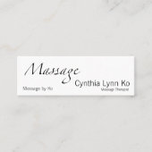 Carte De Visite Mini Texte de massage (Devant)