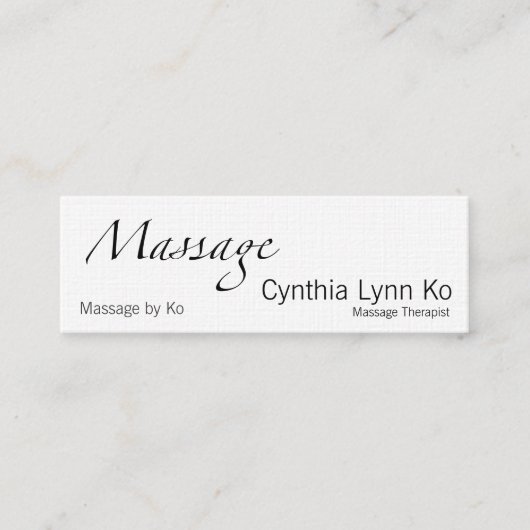 Carte De Visite Mini Texte de massage avec AMTA (Devant)