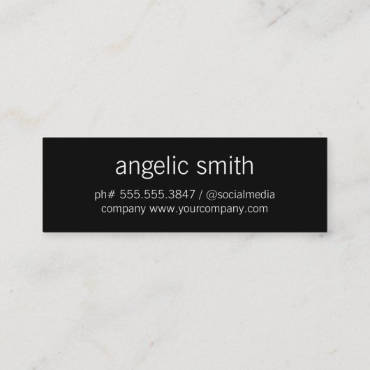 Carte De Visite Mini Texte de script élégant (Dos)