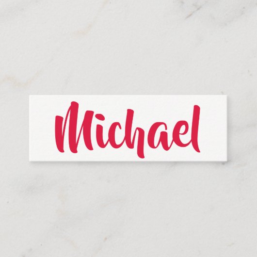 Carte De Visite Mini Texte élégant (rouge) (Devant)