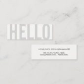 Carte De Visite Mini Texte gras | Bonjour (Gris) (Devant / Derrière)