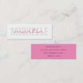 Carte De Visite Mini Texte gras et cursif (rose) (Devant / Derrière)