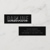 Carte De Visite Mini Texte gras et élégant (Devant / Derrière)