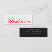 Carte De Visite Mini Texte gras et élégant (Devant / Derrière)