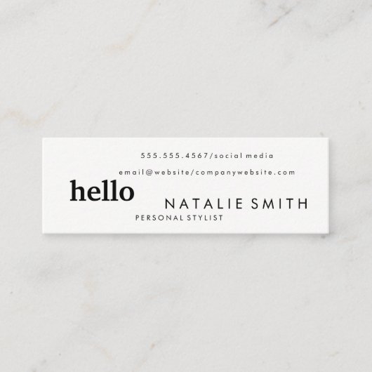 Carte De Visite Mini Texte mixte (Devant)