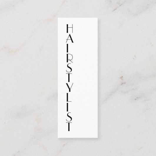 Carte De Visite Mini Texte vertical mince de style (Devant)