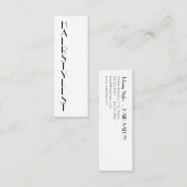 Carte De Visite Mini Texte vertical mince de style (Devant / Derrière)