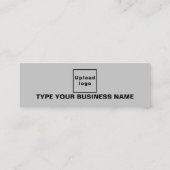 Carte De Visite Mini Textes simples Design sur le côté avant de gris (Dos)