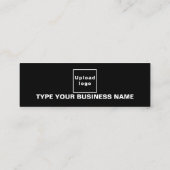 Carte De Visite Mini Textes simples Design sur le côté avant de noir (Dos)