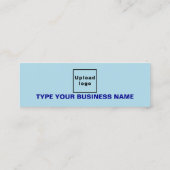 Carte De Visite Mini Textes simples Design sur le côté avant du bleu cl (Dos)