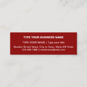 Carte De Visite Mini Textes simples Design sur le côté avant du rouge (Devant)