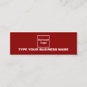 Carte De Visite Mini Textes simples Design sur le côté avant du rouge (Dos)