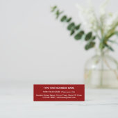 Carte De Visite Mini Textes simples Design sur le côté avant du rouge (Debout devant)