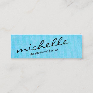 Carte De Visite Mini Texture bleue minimaliste avec texte cursif