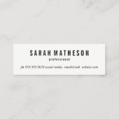 Carte De Visite Mini Texture brossée contemporaine (Dos)