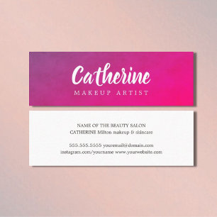 Carte De Visite Mini Texture élégant moderne Artiste de maquillage rose