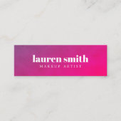 Carte De Visite Mini Texture Élégant Moderne Violet Rose Maquilleur (Devant)