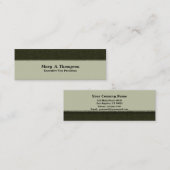 Carte De Visite Mini Texture foncée de vert olive (Devant / Derrière)
