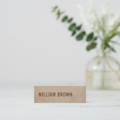 Carte De Visite Mini Texture minimal cool beige marron gras consultant (Debout devant)