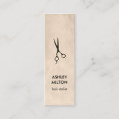 Carte De Visite Mini Texture minimale élégante Ciseaux noirs cheveux (Devant)