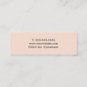 Carte De Visite Mini Texture moderne élégante Rose Ciseaux noirs Cheveu (Dos)