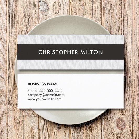 Carte De Visite Mini Texture simple et élégante Blanc noir bracelet Att