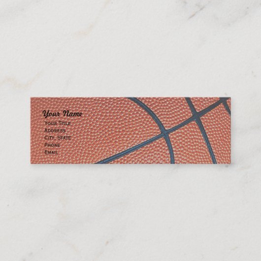 Carte De Visite Mini _textured_r de basket-ball, W, filet de cercle de (Devant)