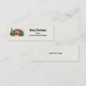 Carte De Visite Mini Thème extérieur du camping de Noël Trailer (Devant / Derrière)