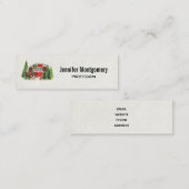 Carte De Visite Mini Thème extérieur du camping de Noël Trailer (Devant / Derrière)