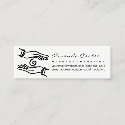 Carte De Visite Mini Thérapeute de massage | Mains de guérison (Devant)