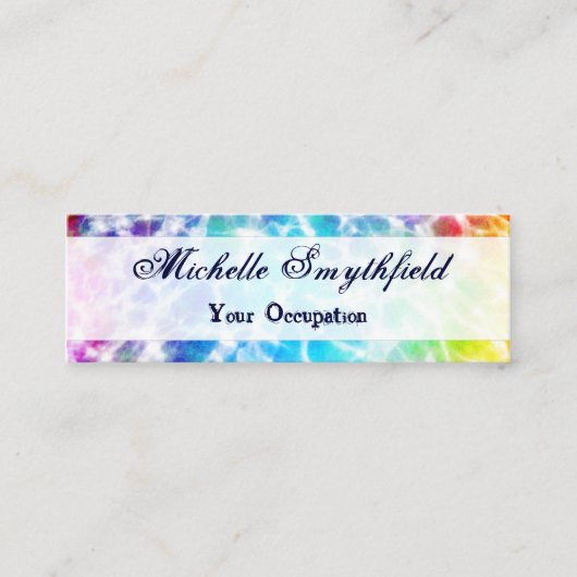 Carte De Visite Mini Tiedye Hippie Wavy Rainbow Effet (Devant)
