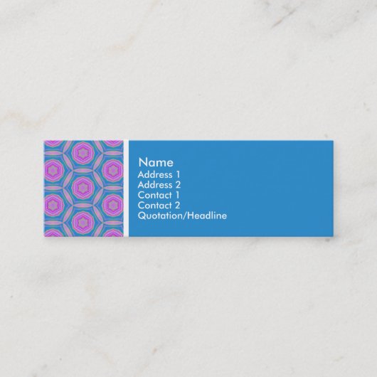 Carte De Visite Mini Ton textuel - Terrazzo Motif - Bleu (Devant)