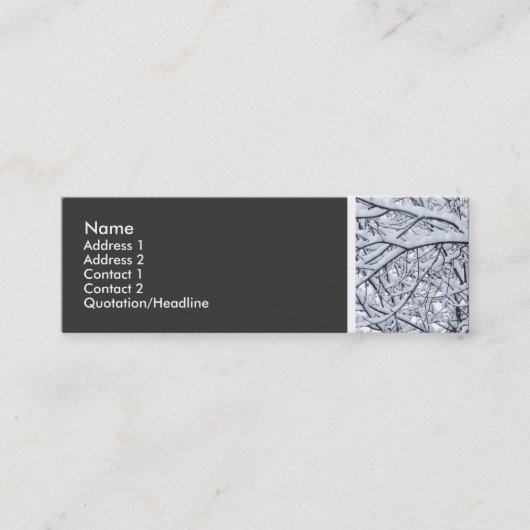 Carte De Visite Mini Ton texture - Branches neigeuses (Devant)
