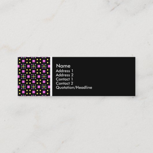 Carte De Visite Mini Ton texture - Terrazzo Motif 011 - Noir (Devant)